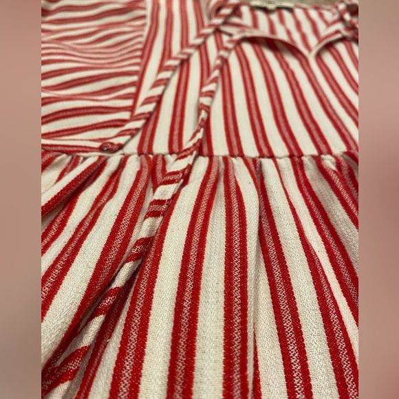 Huxley Long Sleeve Babydoll Red White Striped Dress Small FRNCH S - Picture 6 of 8